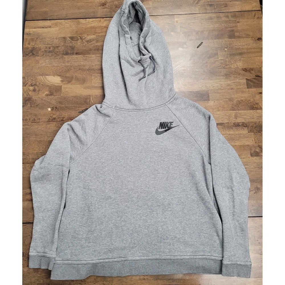 Nike Funnel Neck Women's Hoodie Size Medium Heather Gray #828601-091